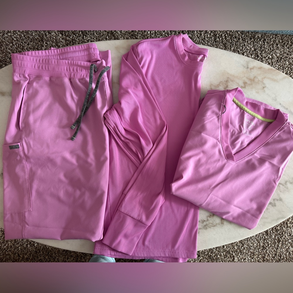 Landau Women's Pink Scrub Set